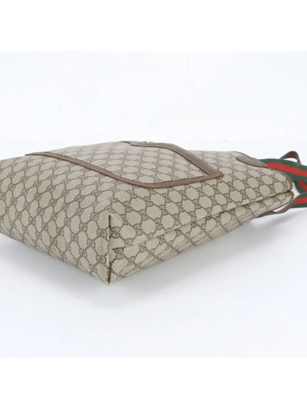 Gucci Vintage GG Supreme Sherry Line Leather Tote Bag